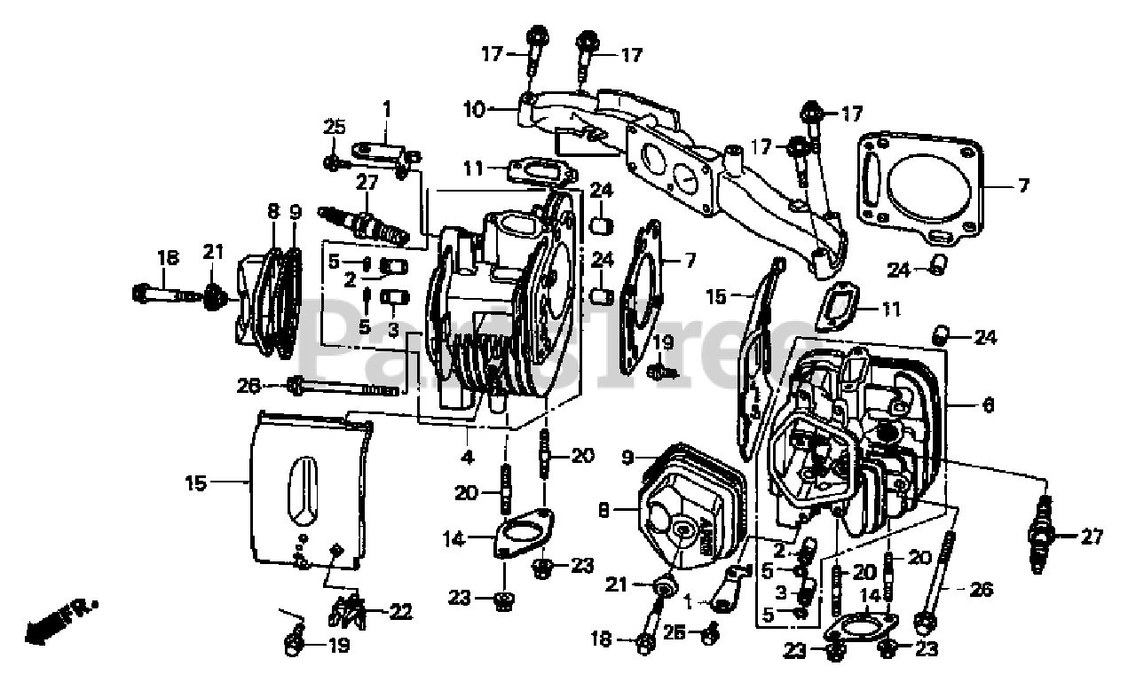 Honda GXV670 - Honda Engine, Made in Japan Cylinder Head Parts Lookup ...