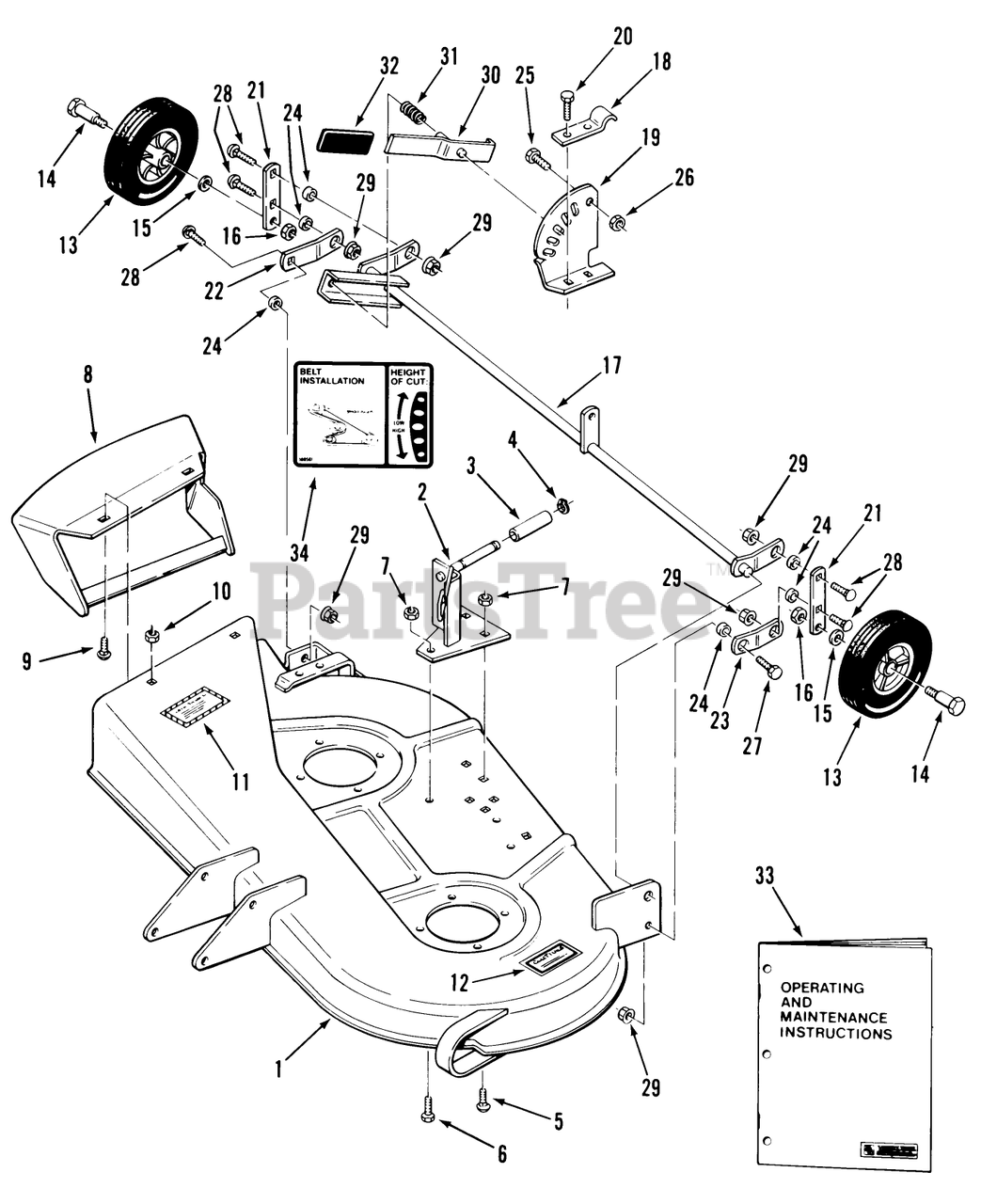 Toro 23-11BP03 (A-111) - Toro Rear-Engine Riding Mower (1984) 32 IN ...