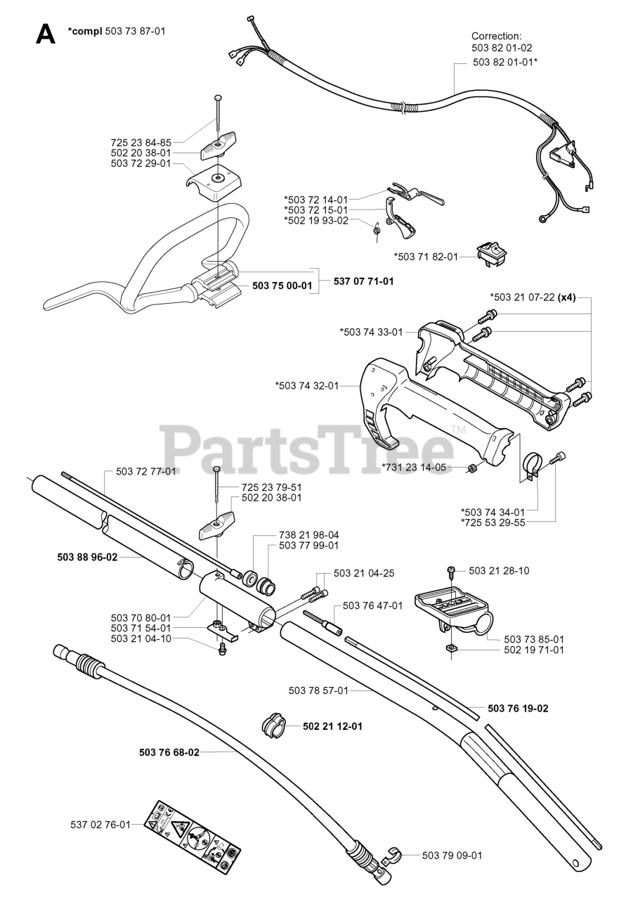 Husqvarna 240 Rbd Husqvarna String Trimmer Sn 20004000001 And Above Shaft And Handle Parts 8401