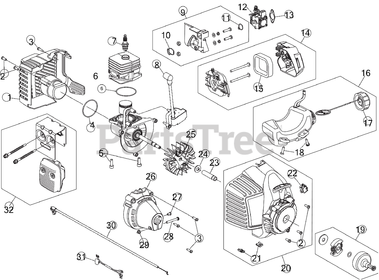 Bolens Bl Ad G Bolens String Trimmer Engine Assembly Parts Lookup With Diagrams