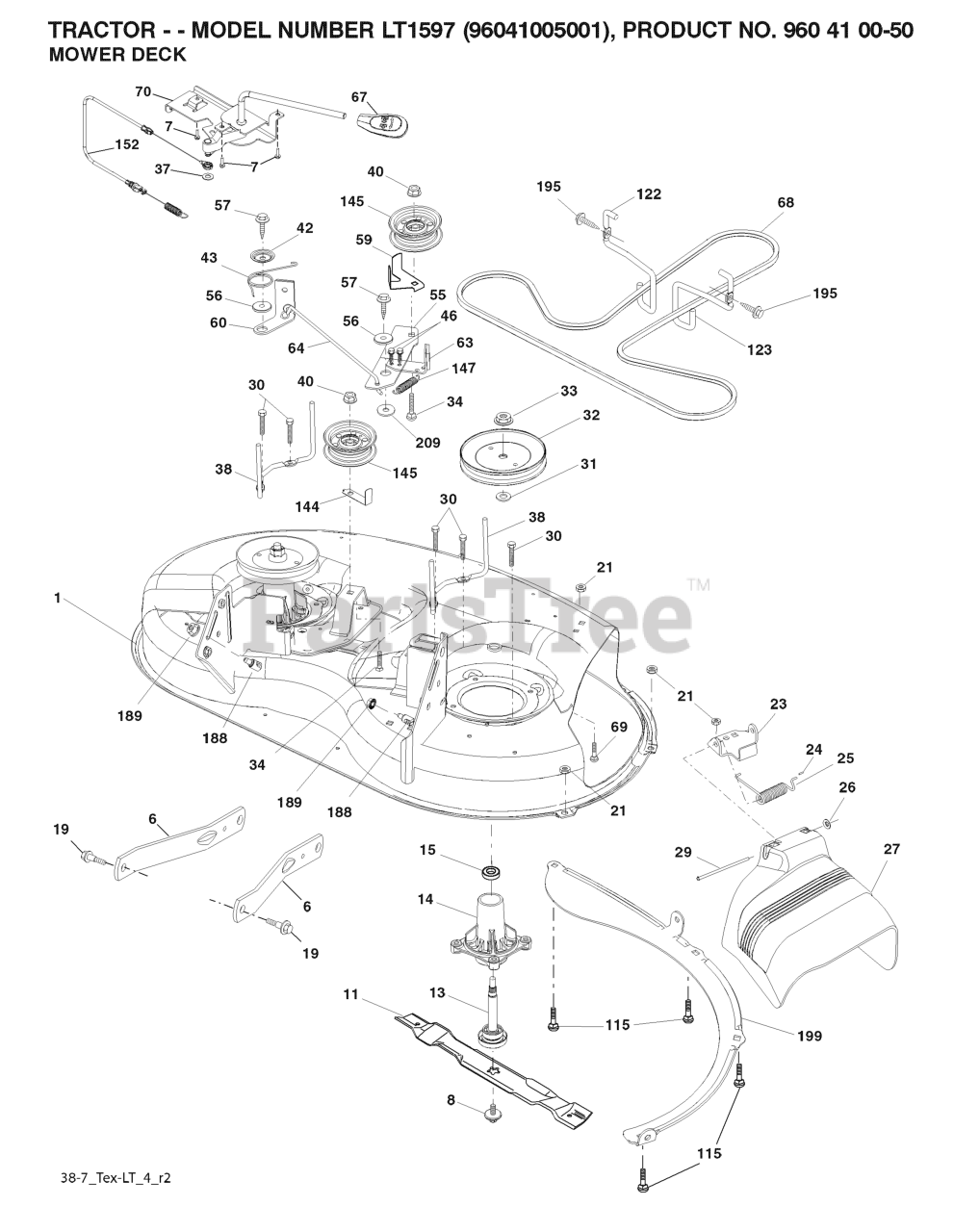 Husqvarna LT 1597 (960410050-01) - Husqvarna Lawn Tractor (2007-08 ...