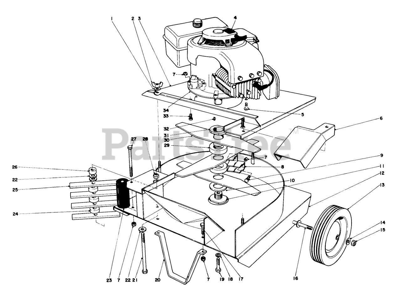 Toro 62853 - Toro Shredder (SN: 004000001 - 004999999) (1974 