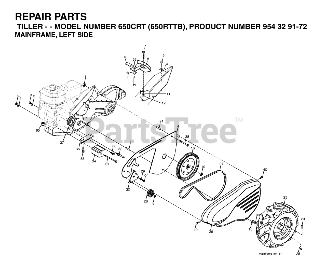 Husqvarna 650 CRT (954329172) - Husqvarna Rear-Tine Tiller (2003-08 ...