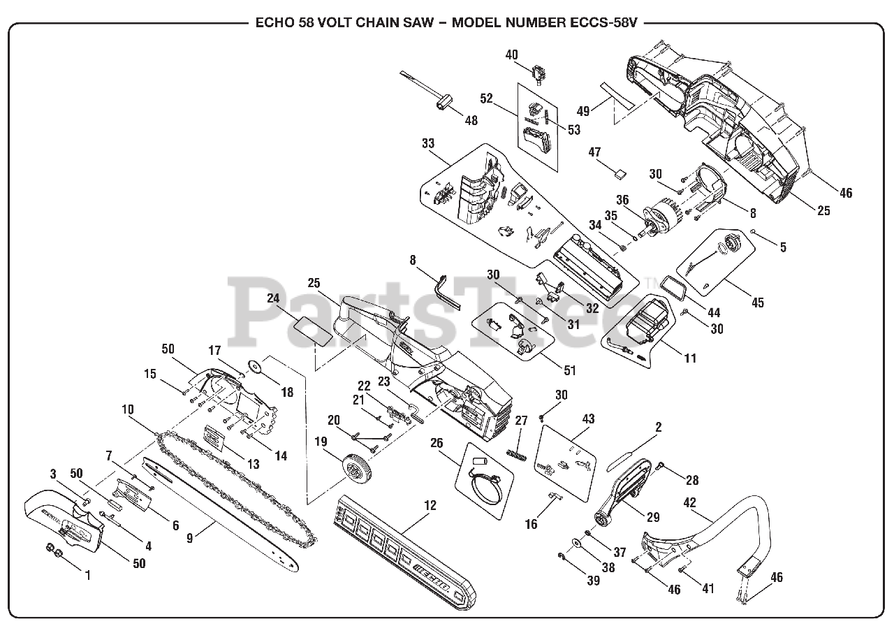 Echo ECCS-58V (1071704021) - Echo Chainsaw, 58V Battery, Revision 05 ...