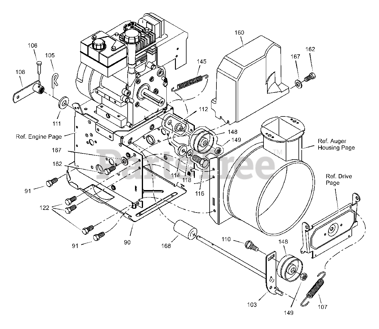 Murray 624504x4C - Murray 24" Snow Thrower (2003) Frame Parts Lookup