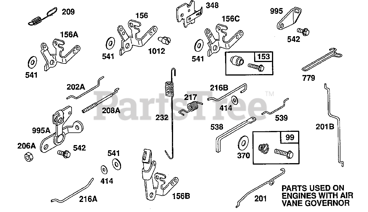 Briggs And Stratton 80202 2288 01 Briggs And Stratton Horizontal Engine Airvanecarb Linkslevers 9434