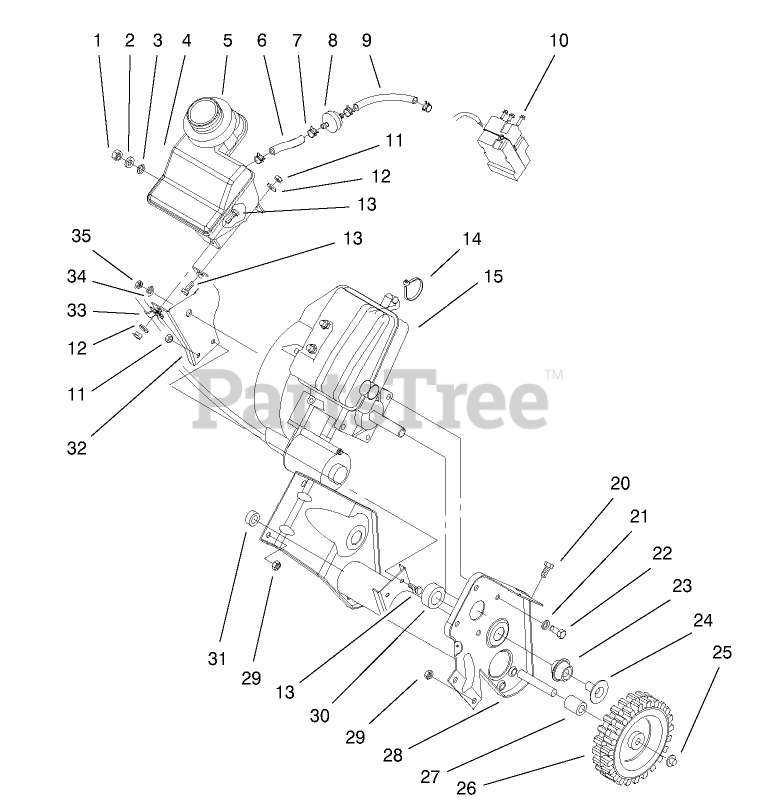 Toro 38445 (CCR 3650) - Toro Snow Thrower (SN: 210000001 - 210999999 ...