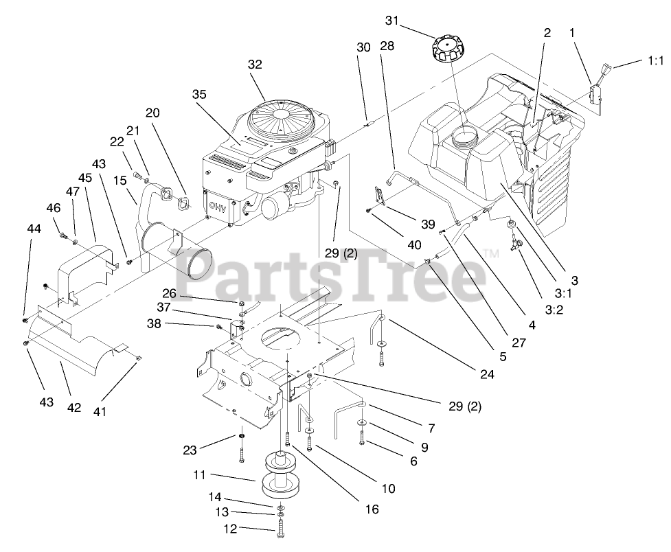 Toro 71215 (14-38 HXL) - Toro Lawn Tractor (SN: 089000001 - 089999999 ...