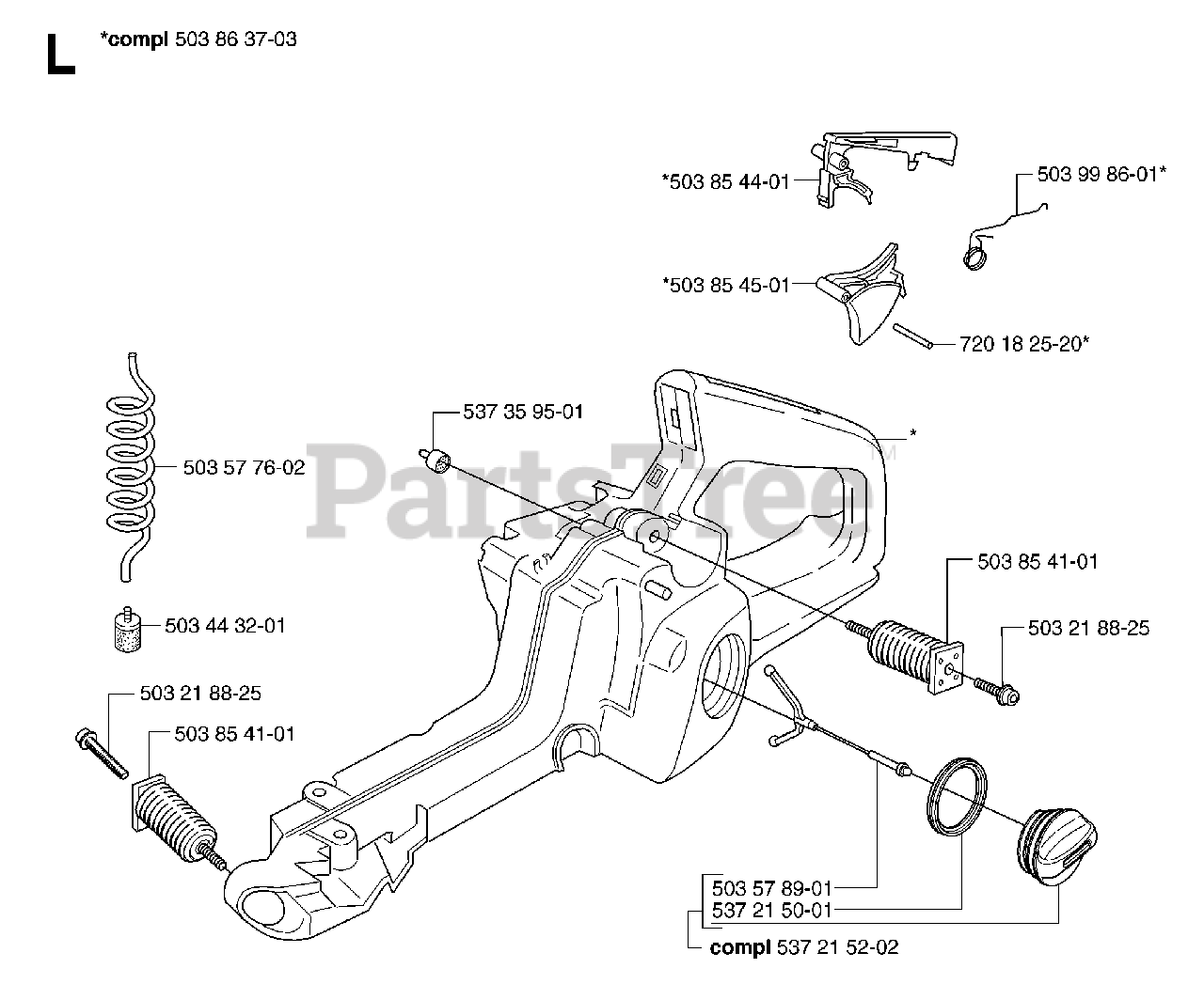 Husqvarna 350 - Husqvarna Chainsaw (2006-06) FUEL TANK Parts Lookup ...