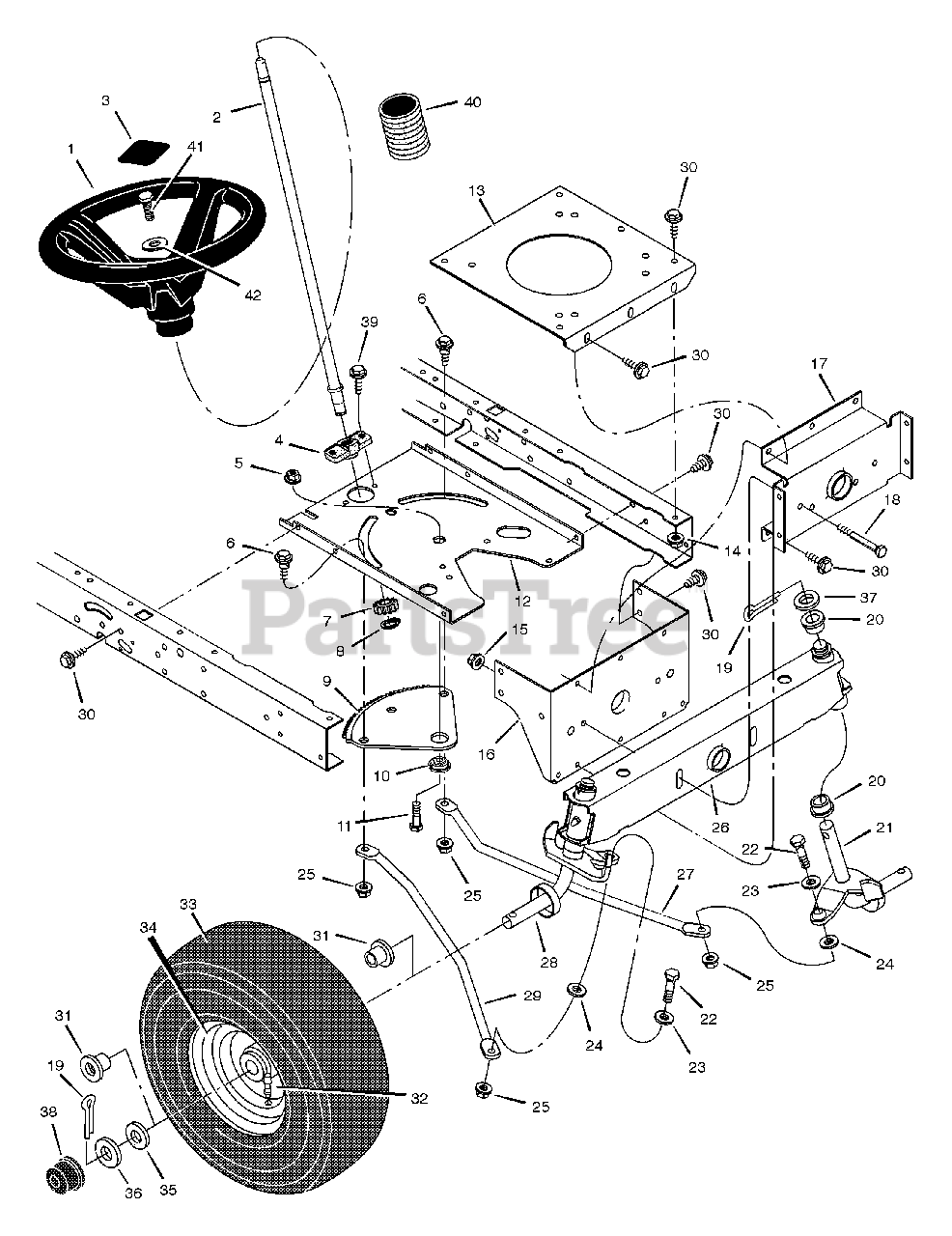 Scotts 42544x8g Scotts 42 Lawn Tractor 2001 Steering Parts Lookup With Diagrams Partstree