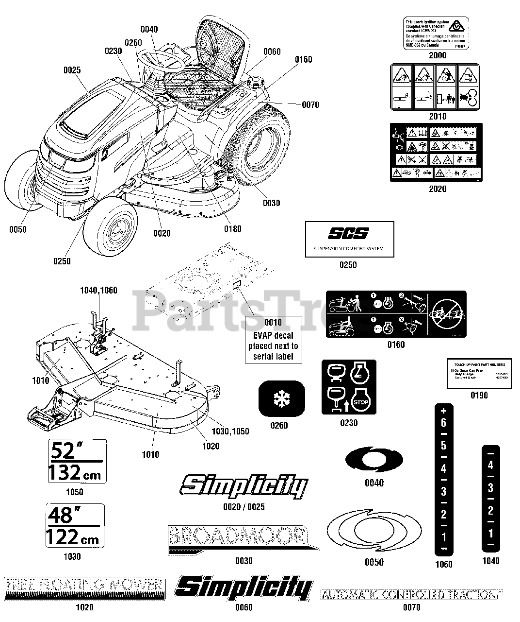 Craftsman lawn tractor 2024 decals parts