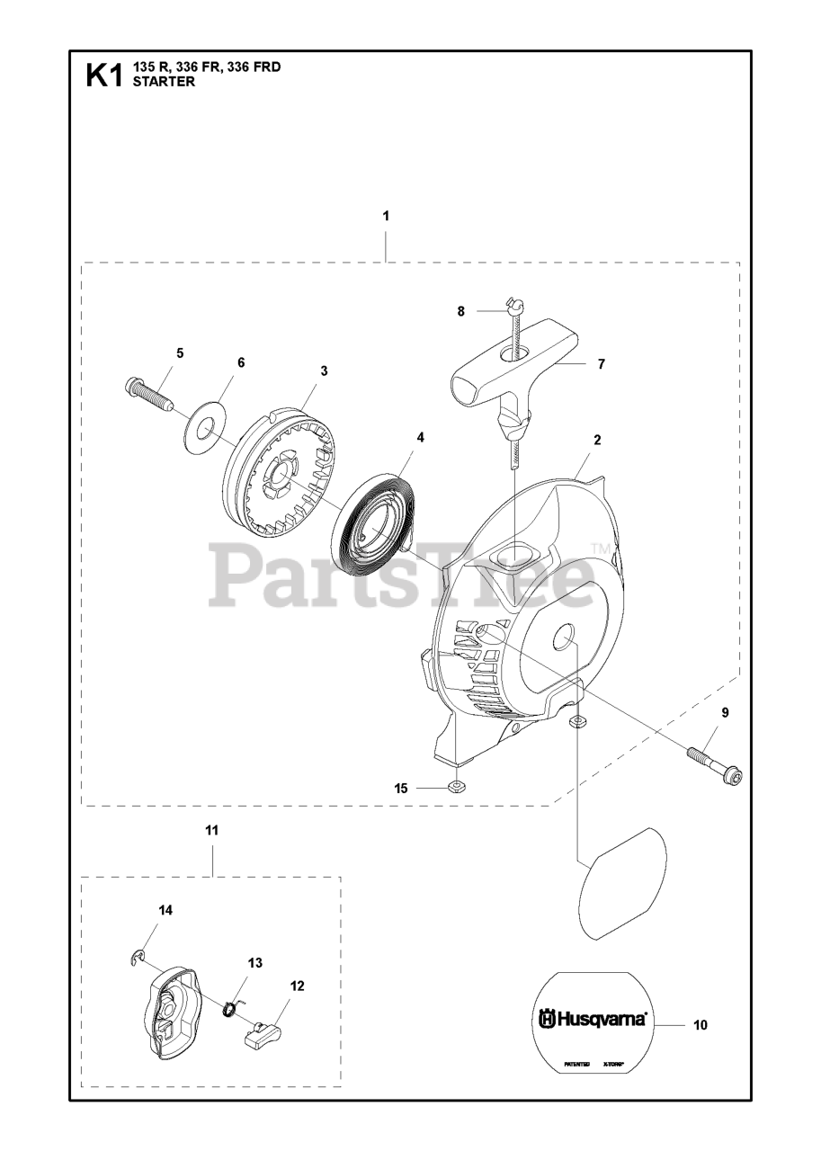 Husqvarna 336 FR Husqvarna Brush Cutter STARTER Parts Lookup with