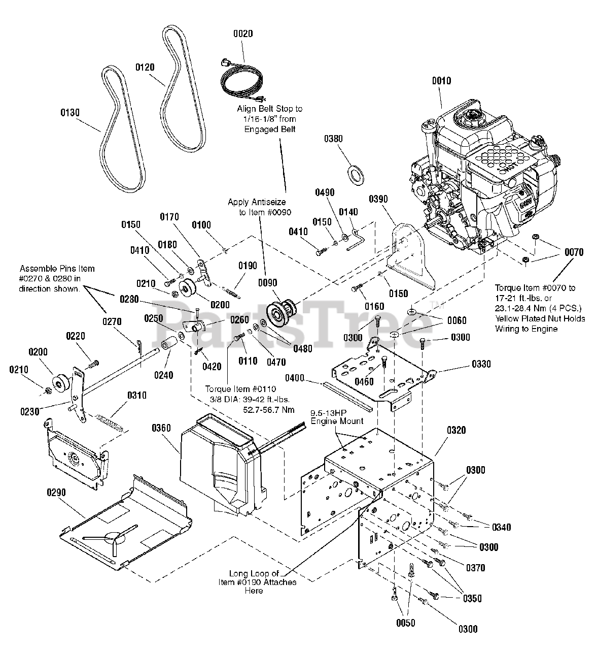 Simplicity L 1428 E (1695662) Simplicity 28" Snow Thrower, 13.5hp Engine & Frame Group 13