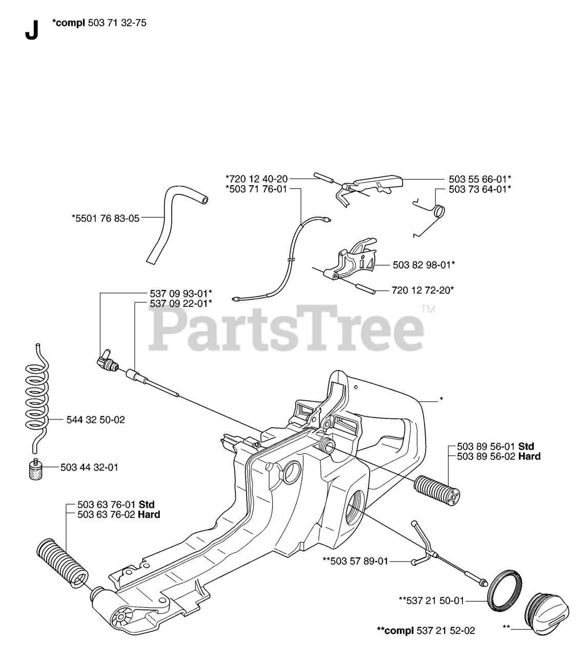 Husqvarna 365 Husqvarna Chainsaw Sn 20070900001 20101800000 Fuel Tank Parts Lookup With