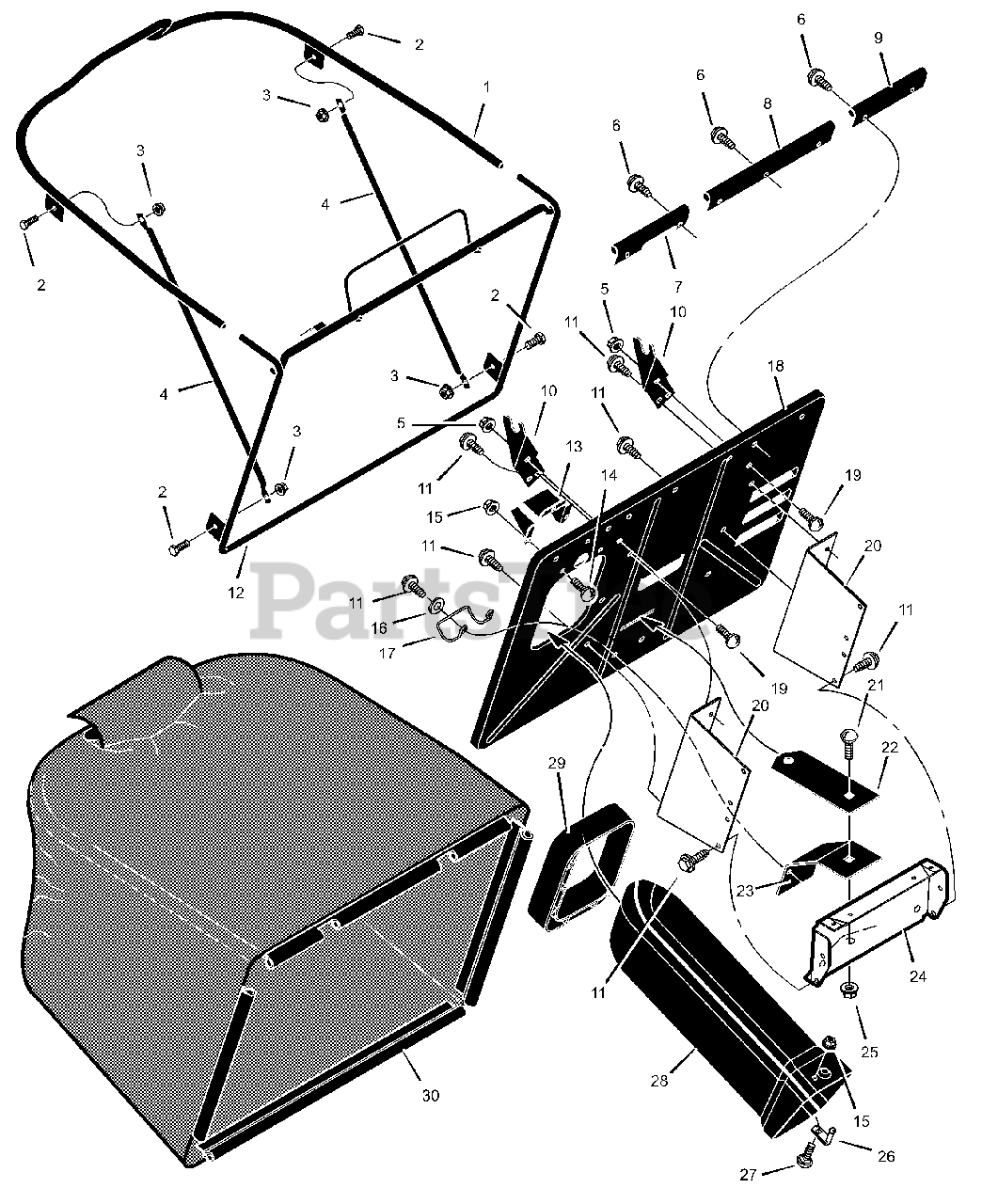 Murray X A Murray Lawn Tractor Grass Bagger Parts