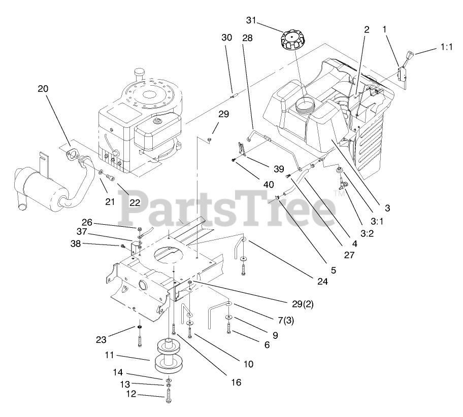 Toro 71185 (13-38 XL) - Toro Lawn Tractor (SN: 079000001 - 079999999 ...