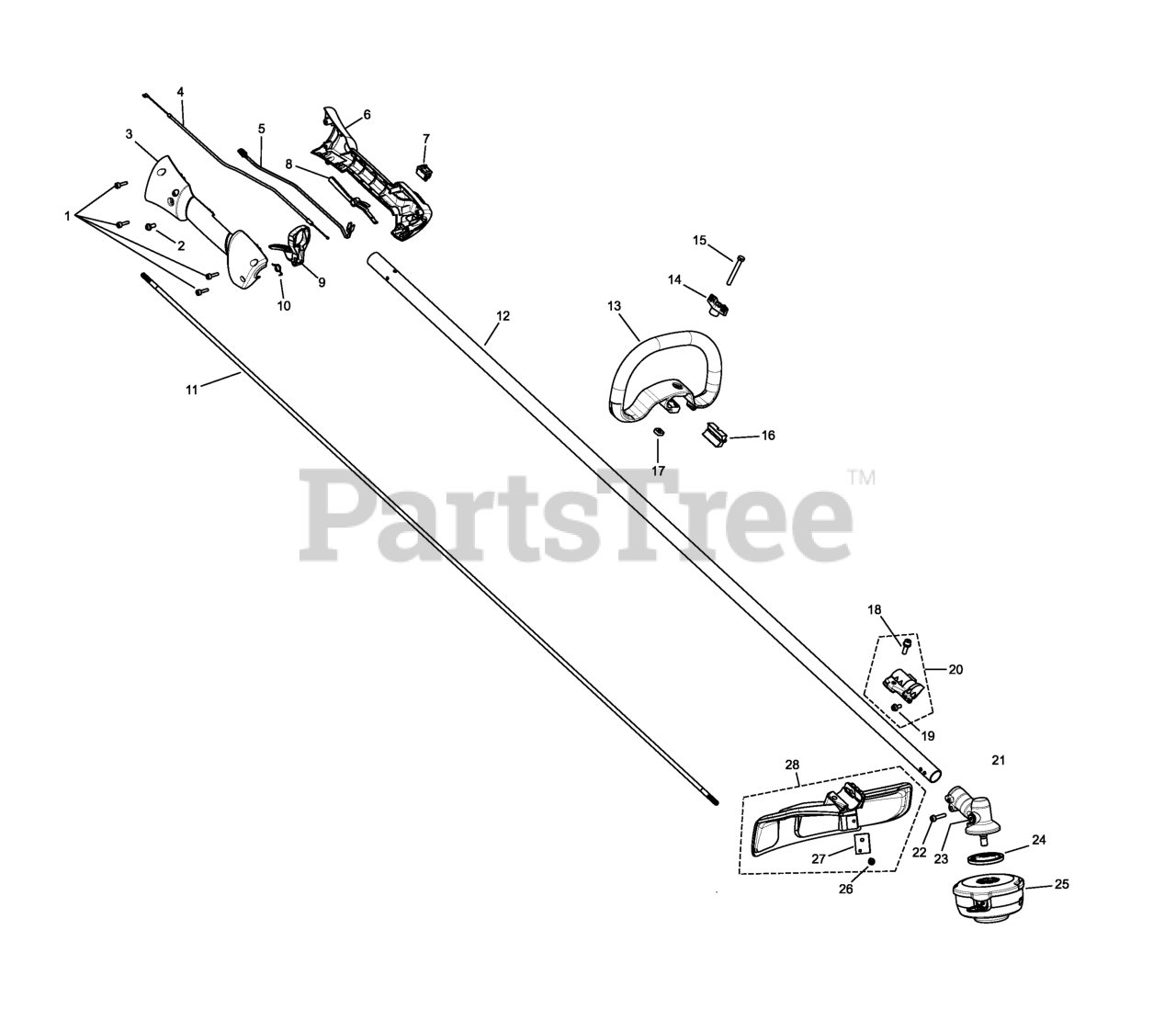 Husqvarna 325 L Husqvarna String Trimmer Original Shaft And Handle Parts Lookup With Diagrams 9505