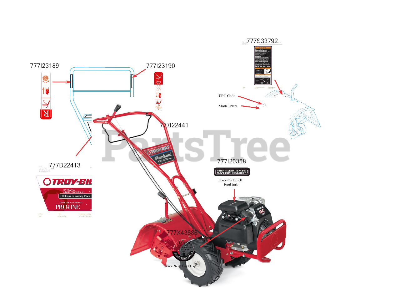 Troy-Bilt 21D-655A766 - Troy-Bilt Pro-Line CRT Rear-Tine Tiller (2017 ...