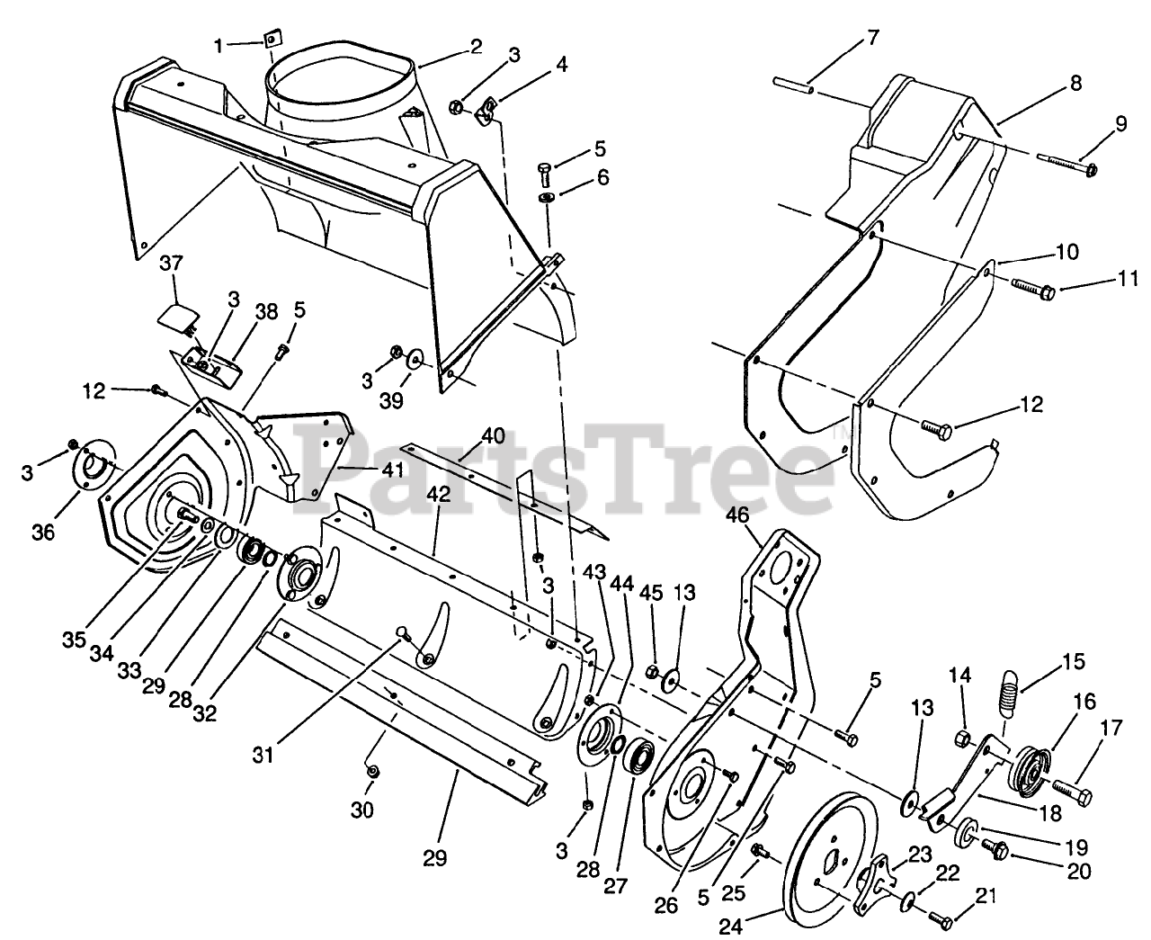 Toro 38195 (CCR 1000) - Toro Snow Thrower (SN: 000000001 - 000999999 ...