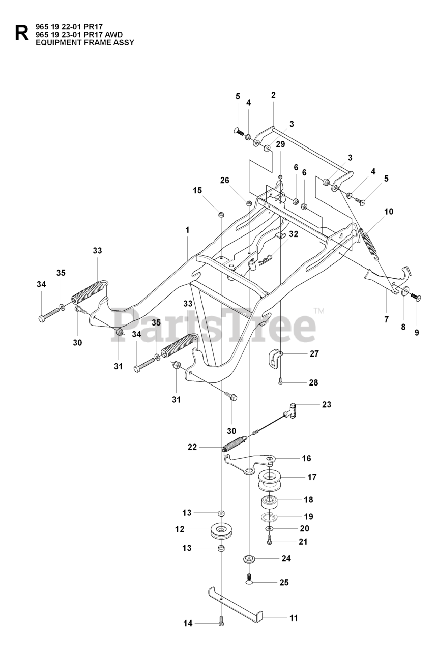 Husqvarna Pr 17 Awd - Husqvarna Swedish Riding Mower (2008-03) Frame 