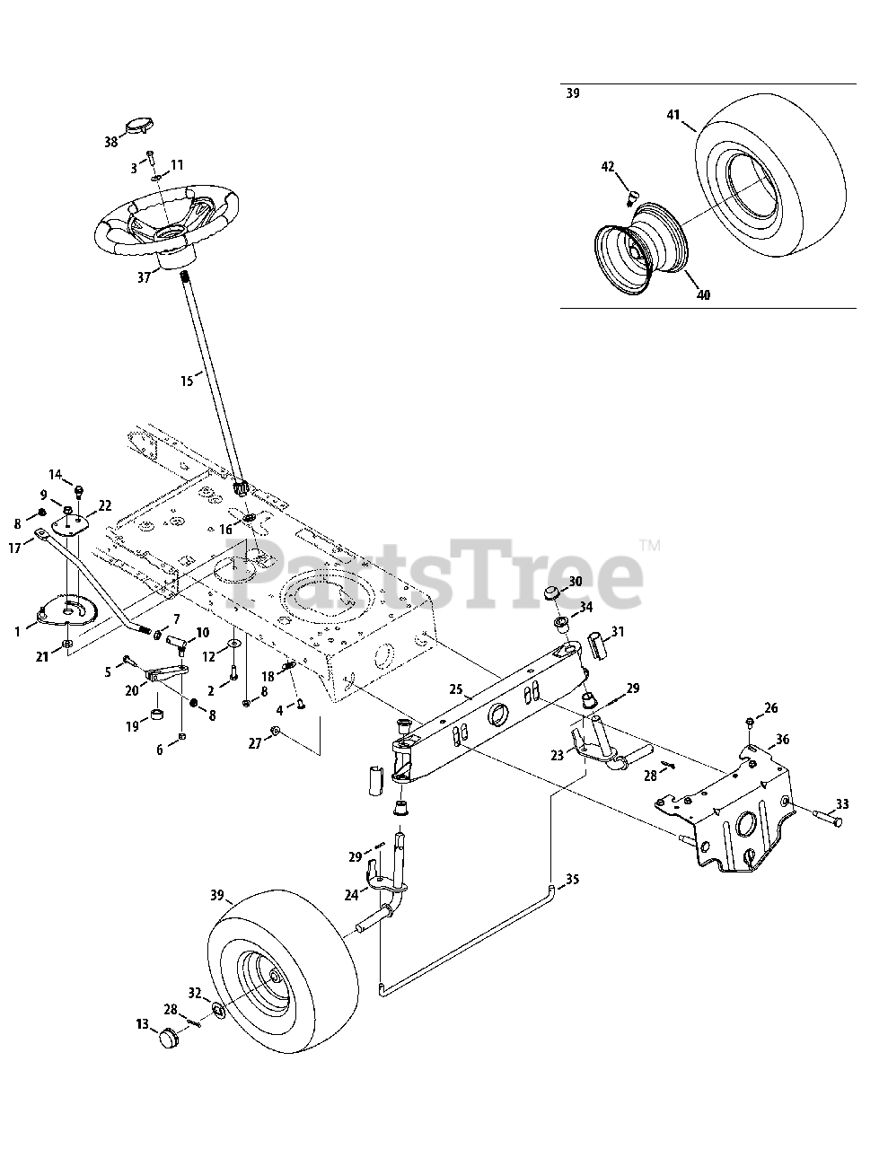 Craftsman tractor outlet steering parts