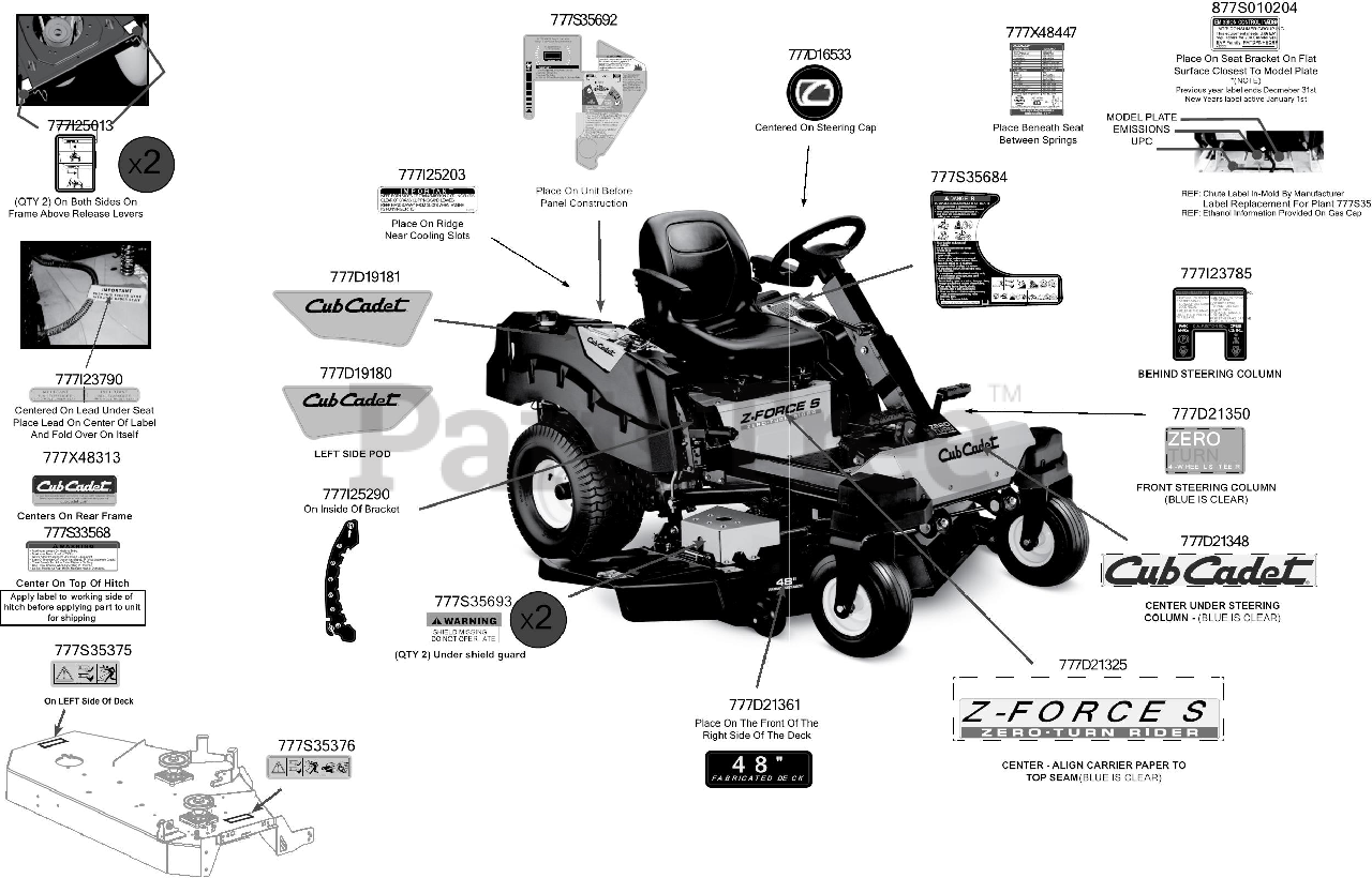 Cub Cadet ZForce SZ48 KH FAB (17BSDGHB010) Cub Cadet 48" ZForce S