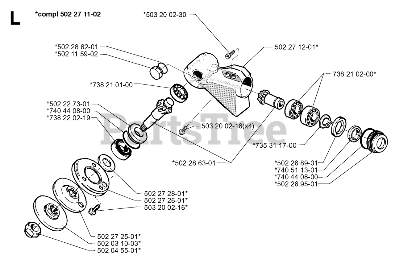 Husqvarna 252 Rx Husqvarna String Trimmer Sn 19973100001 19991400000 Bevel Gear Parts 5426