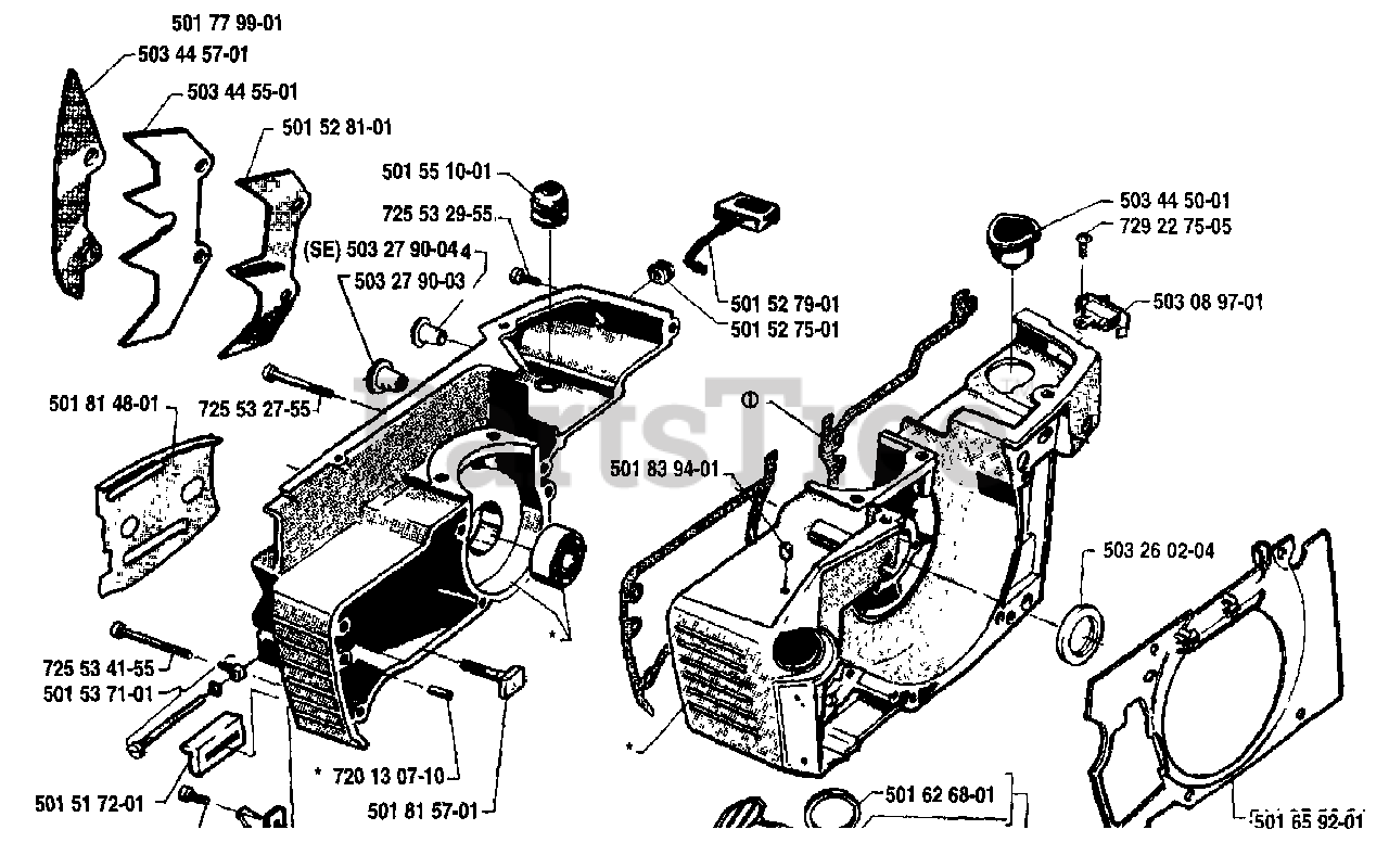 Husqvarna 268 - Husqvarna Chainsaw (1987-11) Crankcase Assembly Parts