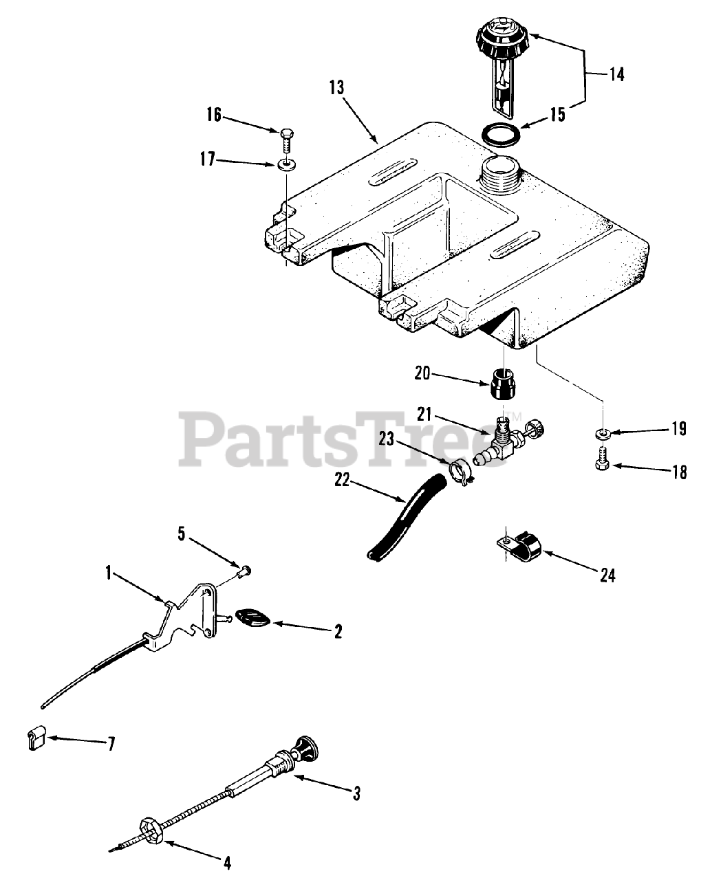 Toro A1-164201 (GT-1642) - Toro Garden Tractor (1982) THROTTLE, CHOKE ...