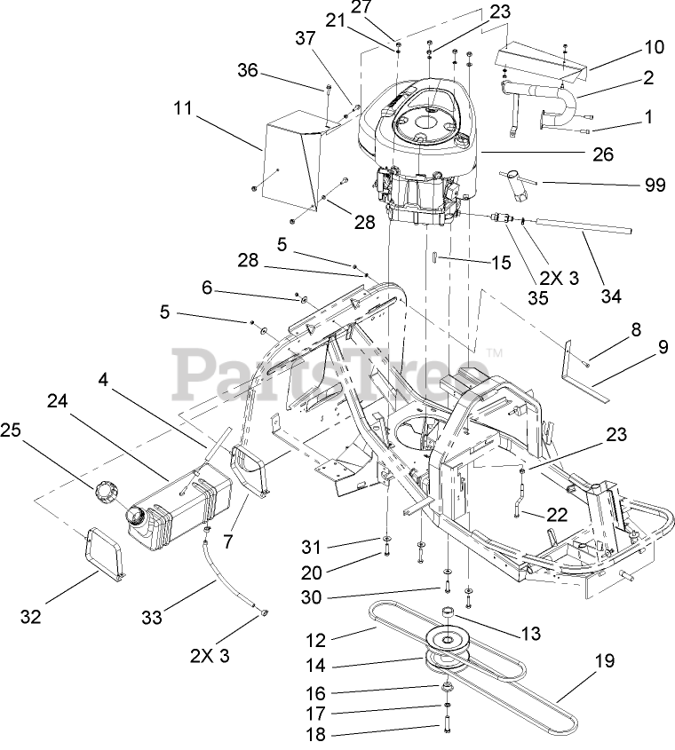 Toro 70186 (H 132) - Toro Rear-Engine Riding Mower (SN: 260000001 ...