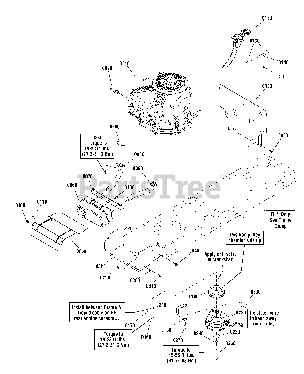 Snapper Parts on the Engine Group - 23HP & 24HP Diagram for LT 23420 ...