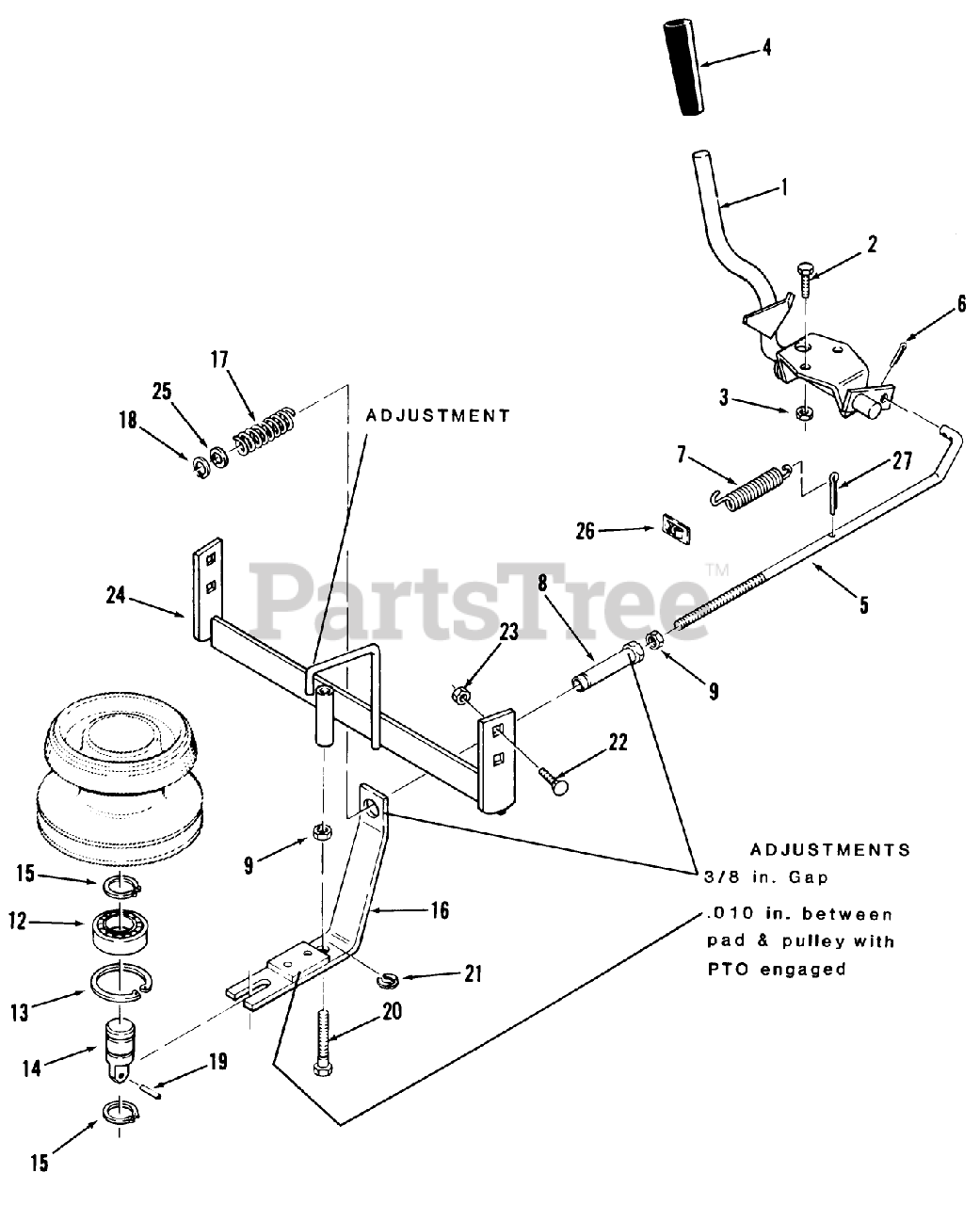 Toro B2-11B301 (211-3) - Toro Lawn Tractor (1985) PTO CLUTCH Parts ...