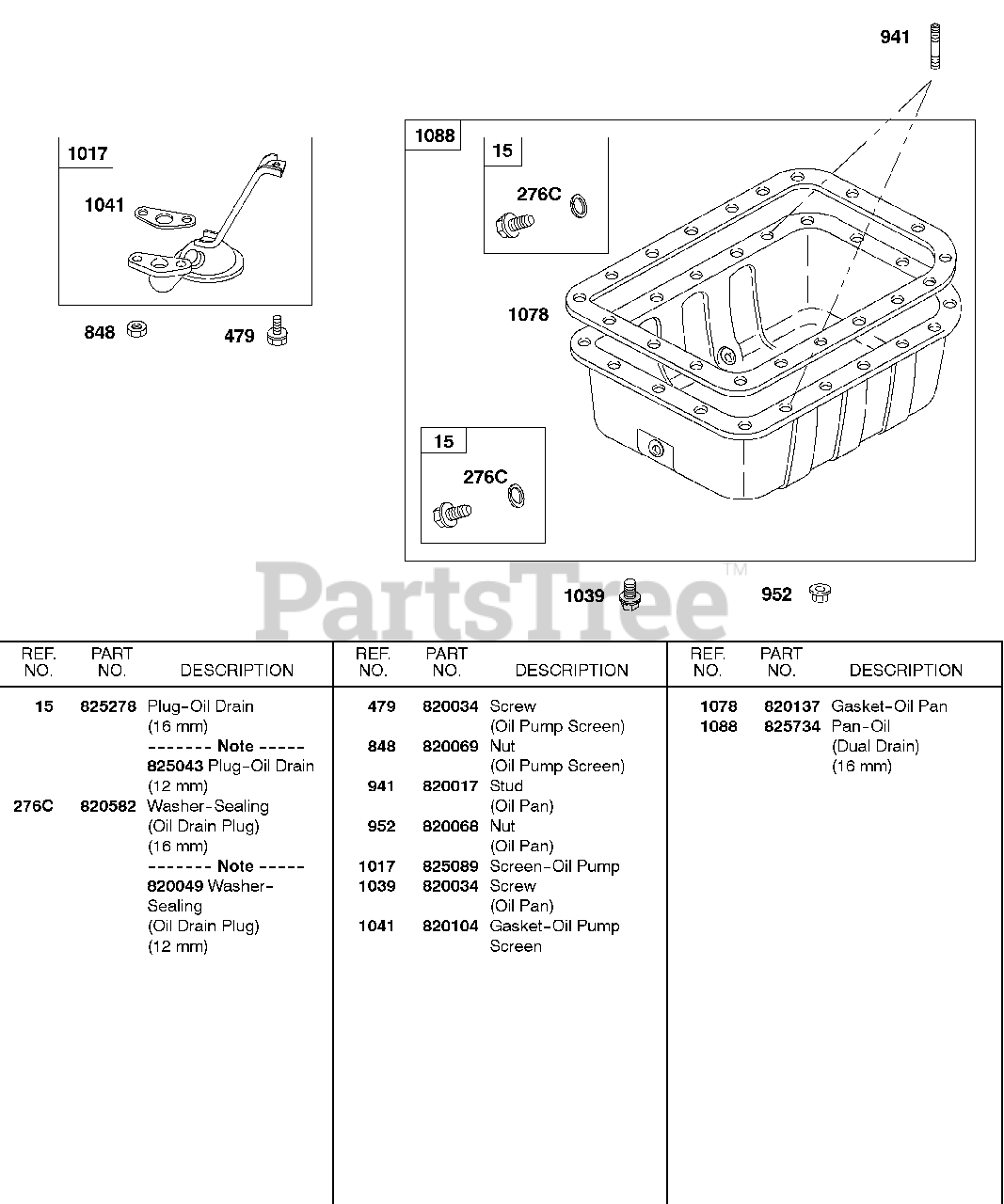 Briggs And Stratton 580447 0110 E2 Briggs And Stratton Horizontal Engine Oil Pan Oil Strainer 1424