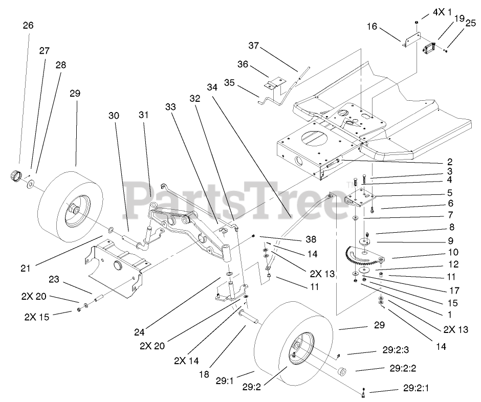 Toro 71227 (16-38 HXL) - Toro Lawn Tractor (SN: 210000001 - 210999999 ...