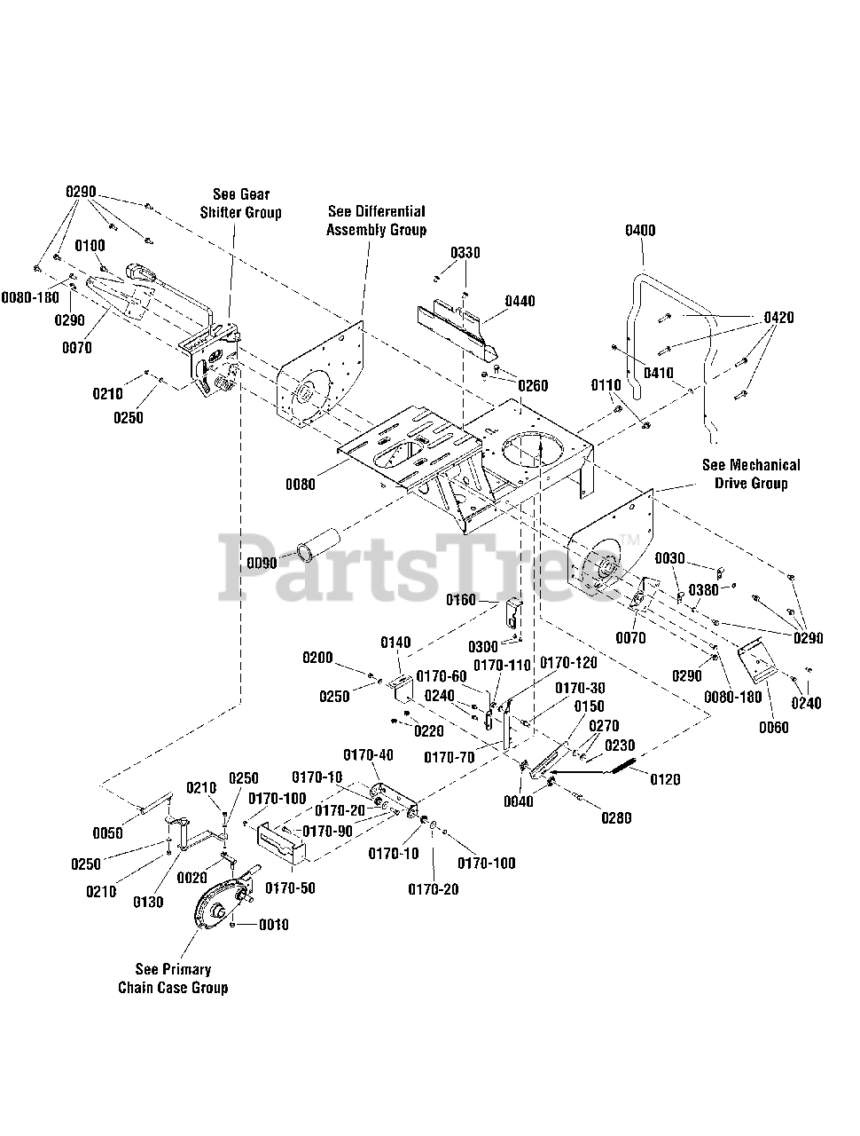 Snapper 2691383-00 - E3317525BVE, 33 17.5 HP Rear Engine Rider Euro Series  25 Parts Diagram for Primary Chain Case