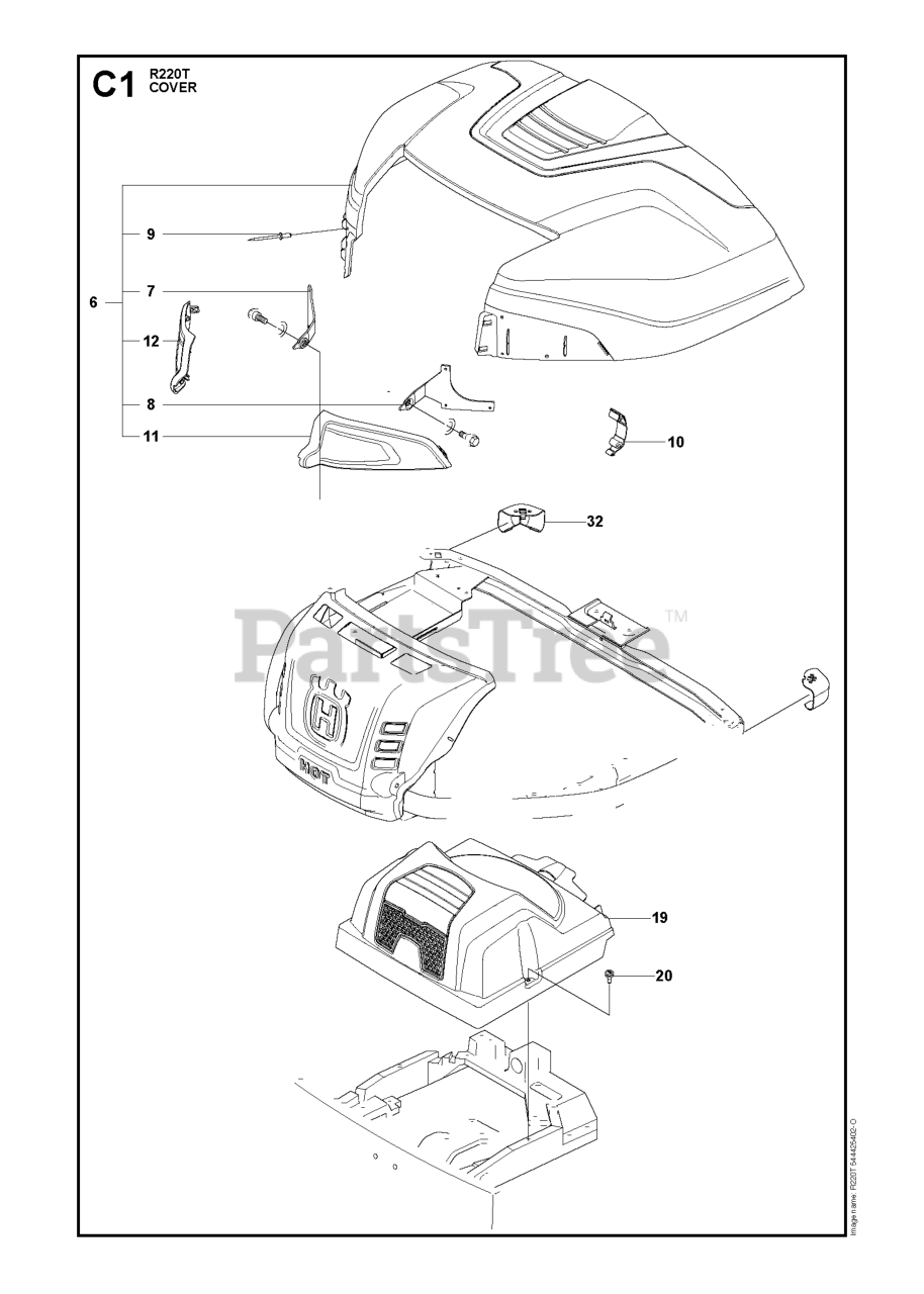 Husqvarna R 220 T - Husqvarna Swedish Riding Mower (Original) COVER ...