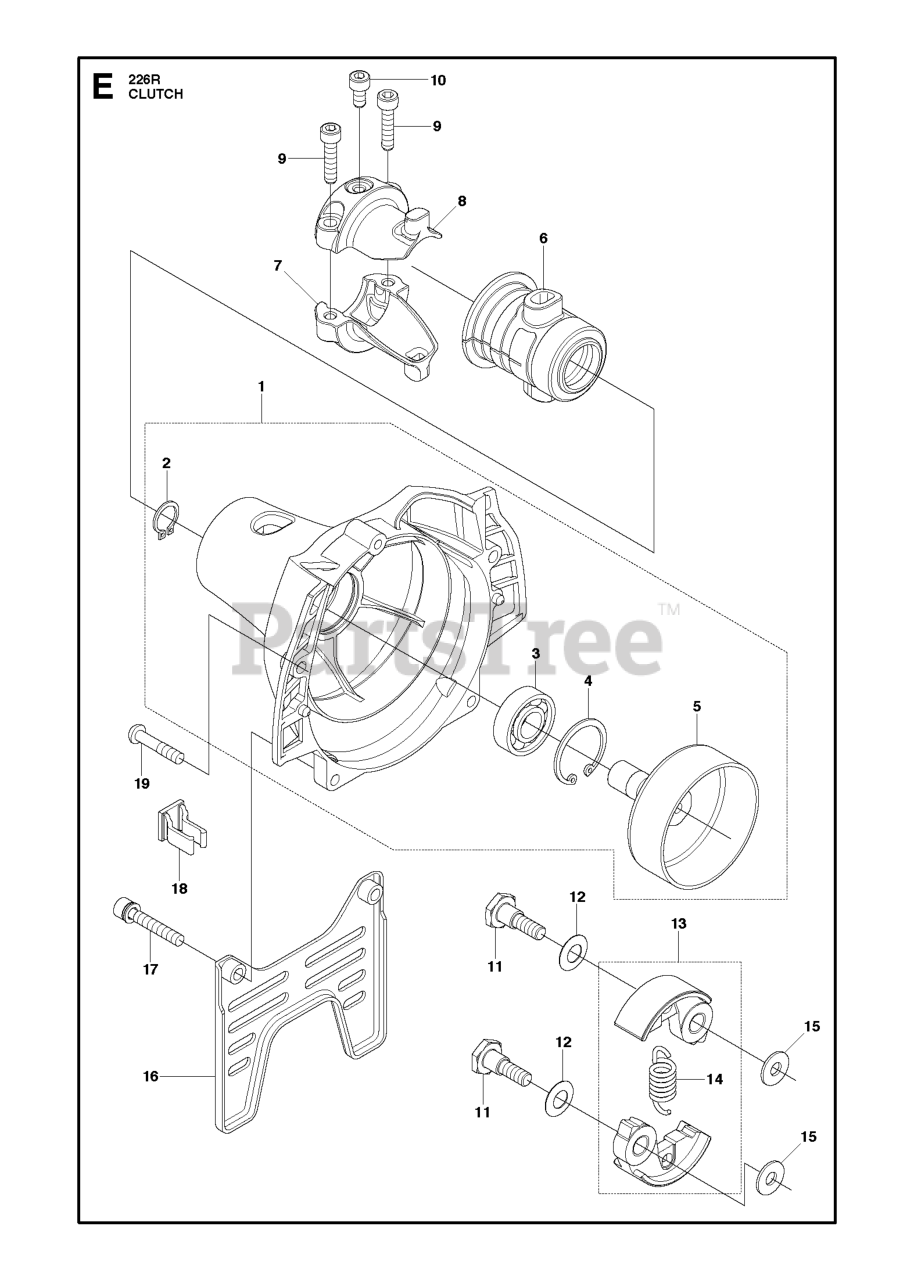 Husqvarna 226 R - Husqvarna String Trimmer (2009-01) CLUTCH Parts ...