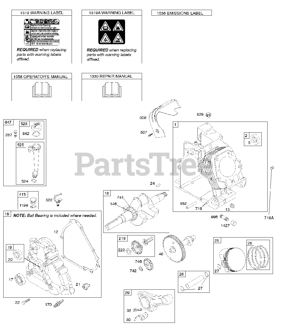 Briggs & Stratton 204312-0171-E1 - Briggs & Stratton Horizontal Engine ...