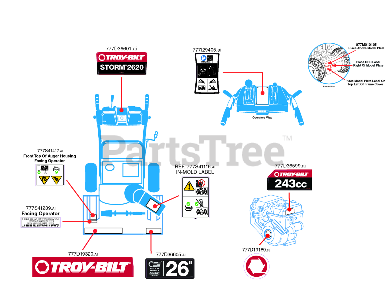 TroyBilt 2620 (31CM6CP3B66) TroyBilt Storm 26" Snow Thrower (2021