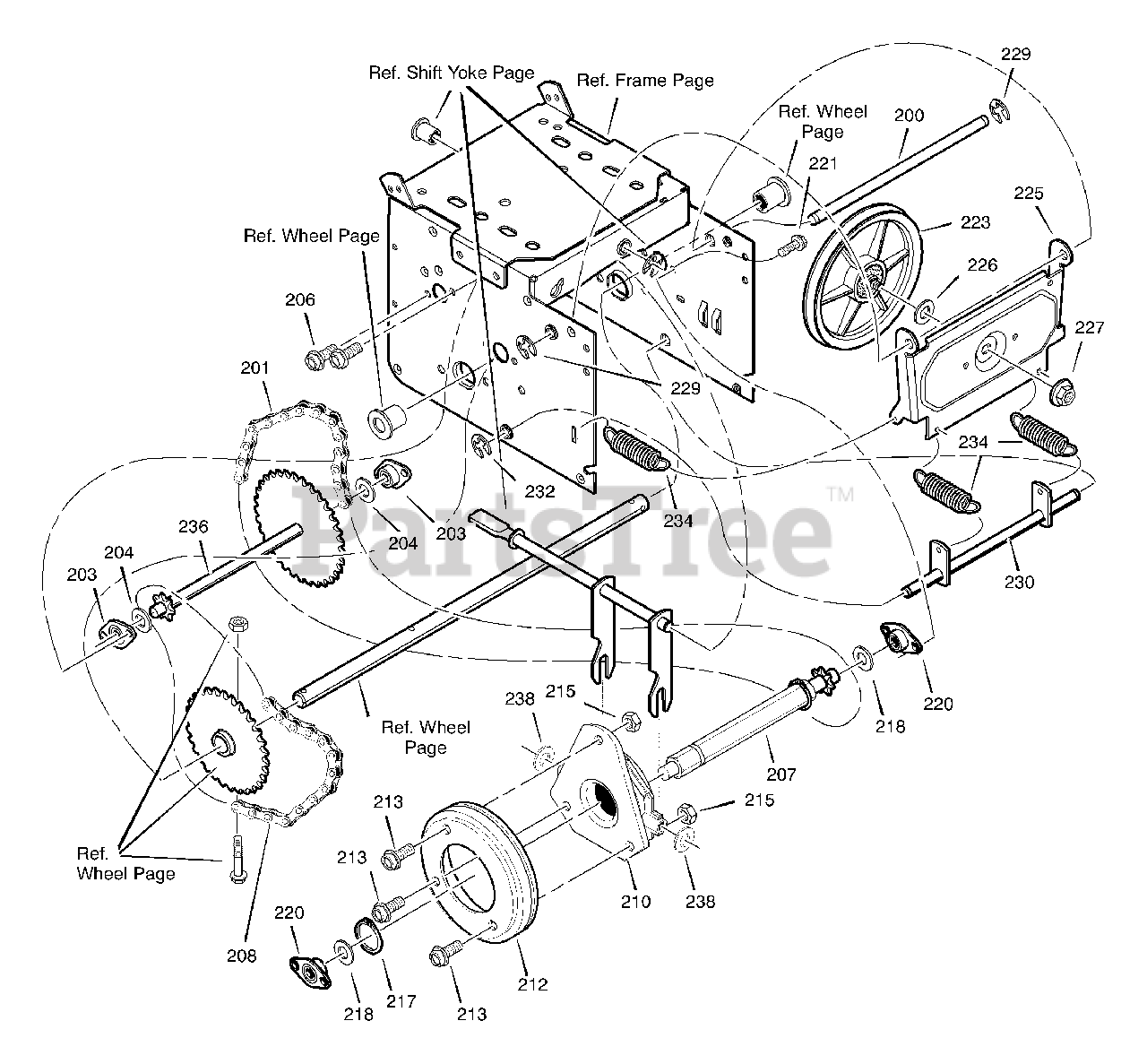 Murray 624504x4B Murray 24" Snow Thrower (2002) Drive Parts Lookup