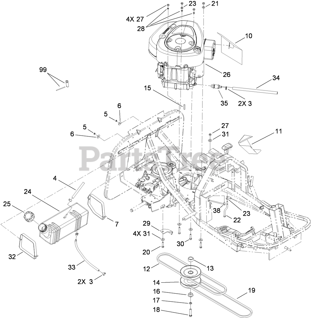 Toro 70185 (G 132) - Toro Rear-Engine Riding Mower (SN: 310000001 ...