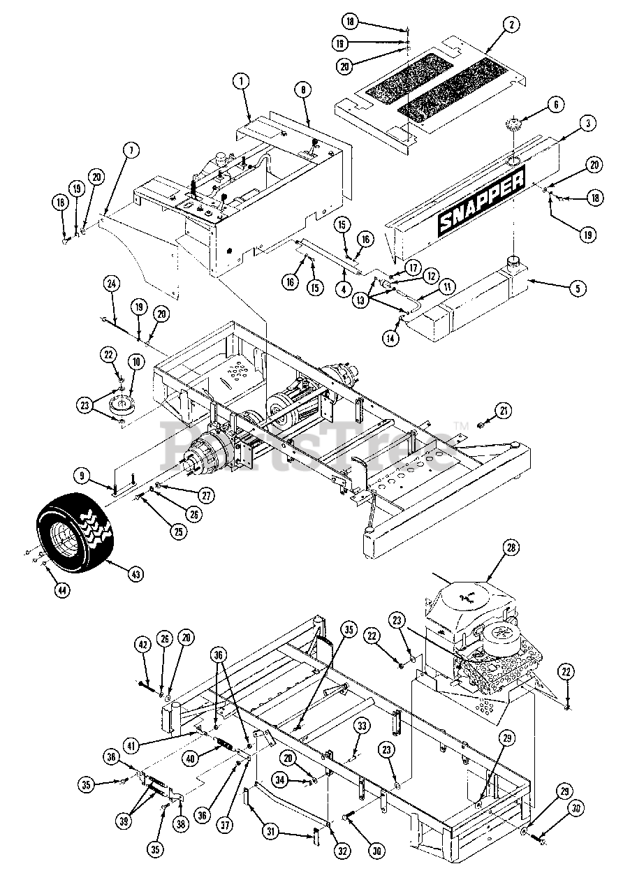 Snapper 2010 Snapper ZeroTurn Mower, Unistat Drive, 20hp Body Parts