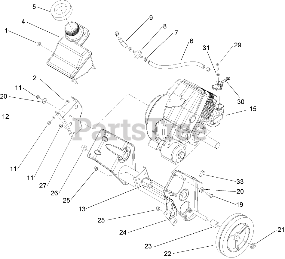 Toro 38515 (CCR 2450) - Toro GTS Snow Thrower (SN: 250000001 ...