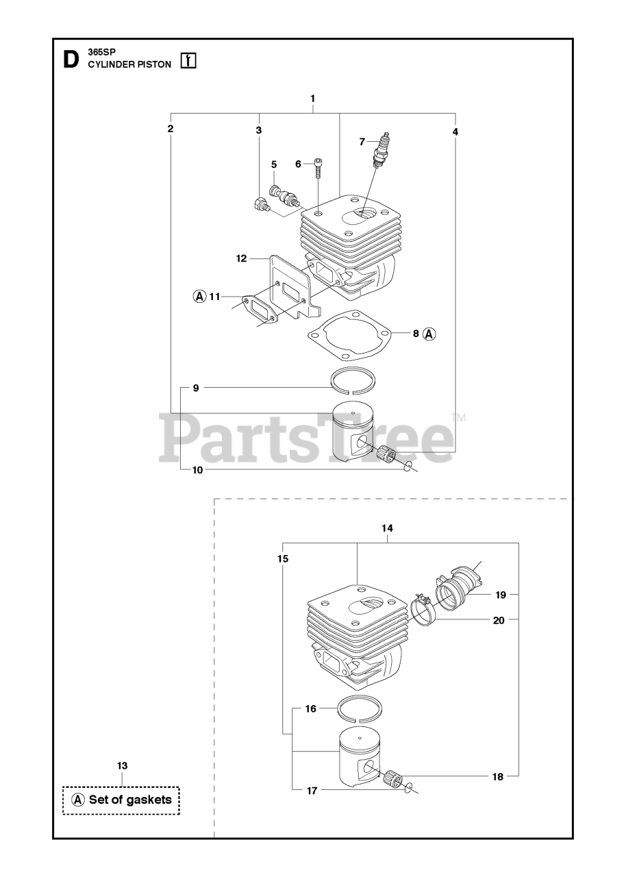 Husqvarna 365 Husqvarna Chainsaw Cylinder Piston Parts Lookup With Diagrams Partstree