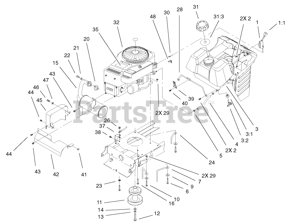 Toro 71227 (16-38 HXL) - Toro Lawn Tractor (SN: 220010001 - 220999999 ...