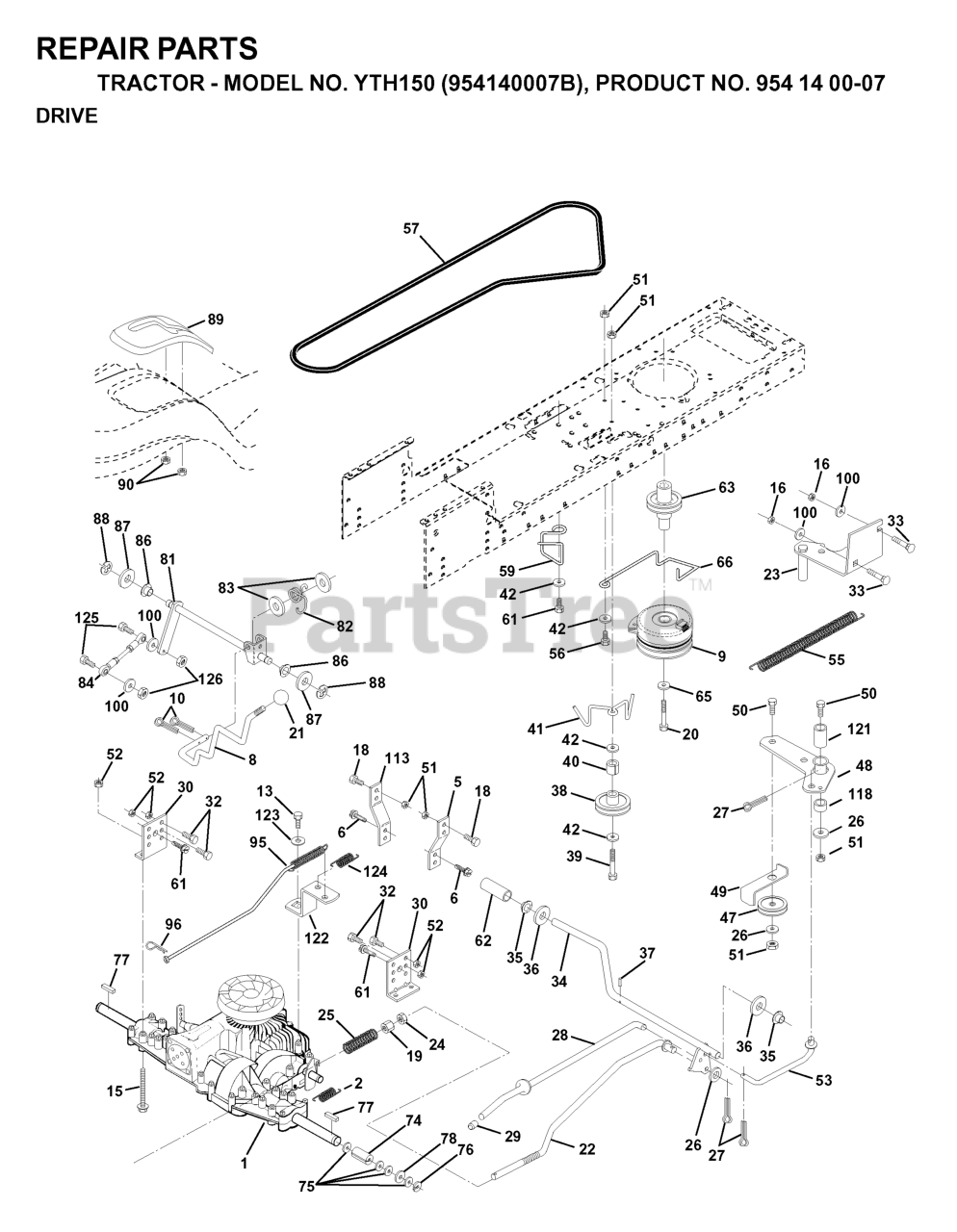 Husqvarna YTH 150 (954140007-B) - Husqvarna Yard Tractor (1997-01 ...