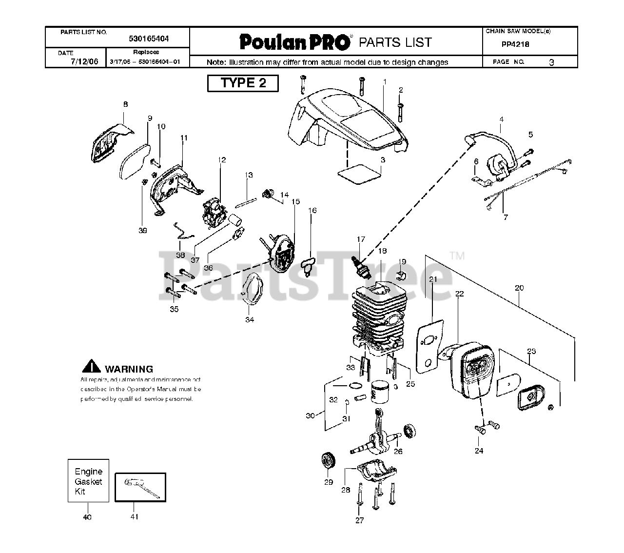 Poulan Pro Chainsaw Parts Diagram