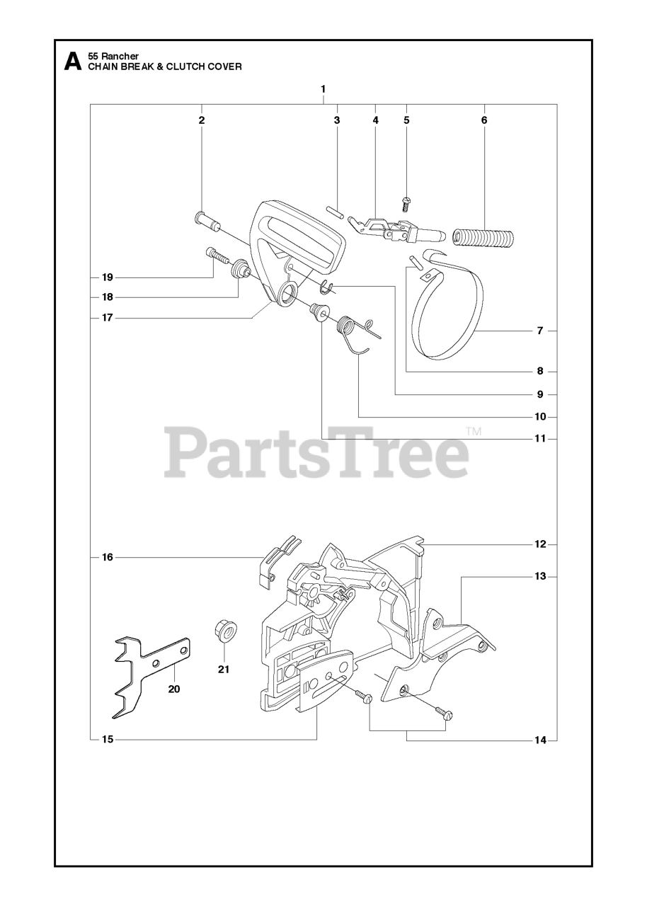 Husqvarna 55 Rancher Husqvarna Chainsaw Sn 20101400001 And Above Chain Brake And Clutch Cover