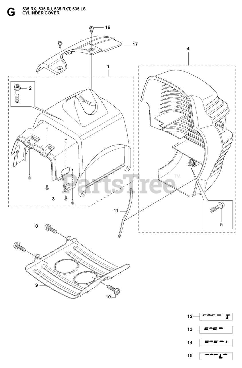 Husqvarna 535 LS - Husqvarna Brush Cutter CYLINDER COVER Parts Lookup ...