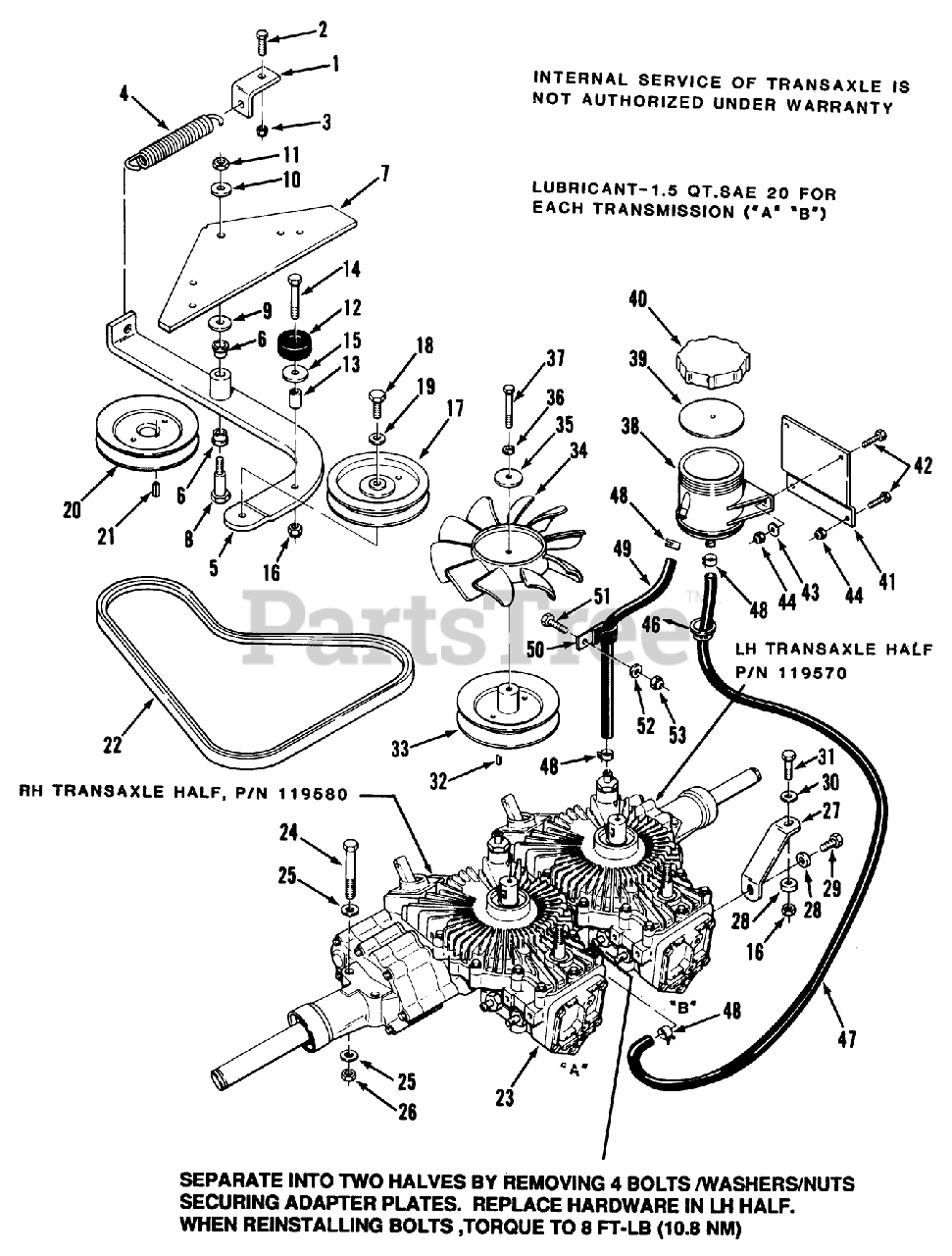 Toro Y1-16OE02 (616-Z) - Toro Zero-Turn Mower, Drive Unit Only (1990 ...